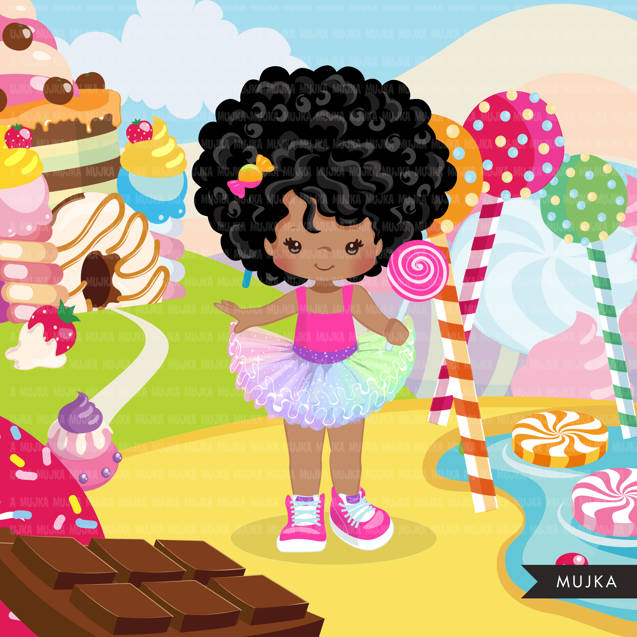 Download Candy Land Clipart Bundle Sweets Ice Cream Donuts Chocolate Cupca Mujka Cliparts