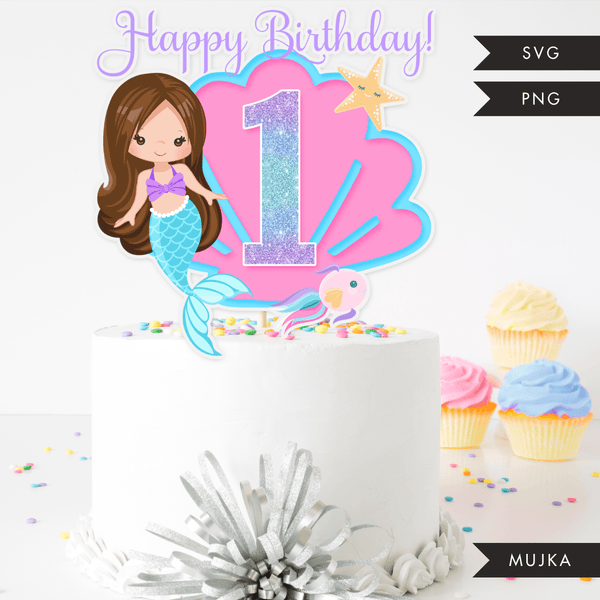 Download Mermaid Birthday Numbers Cake Toppers Svg Png Cutting Files And Clipa Mujka Cliparts