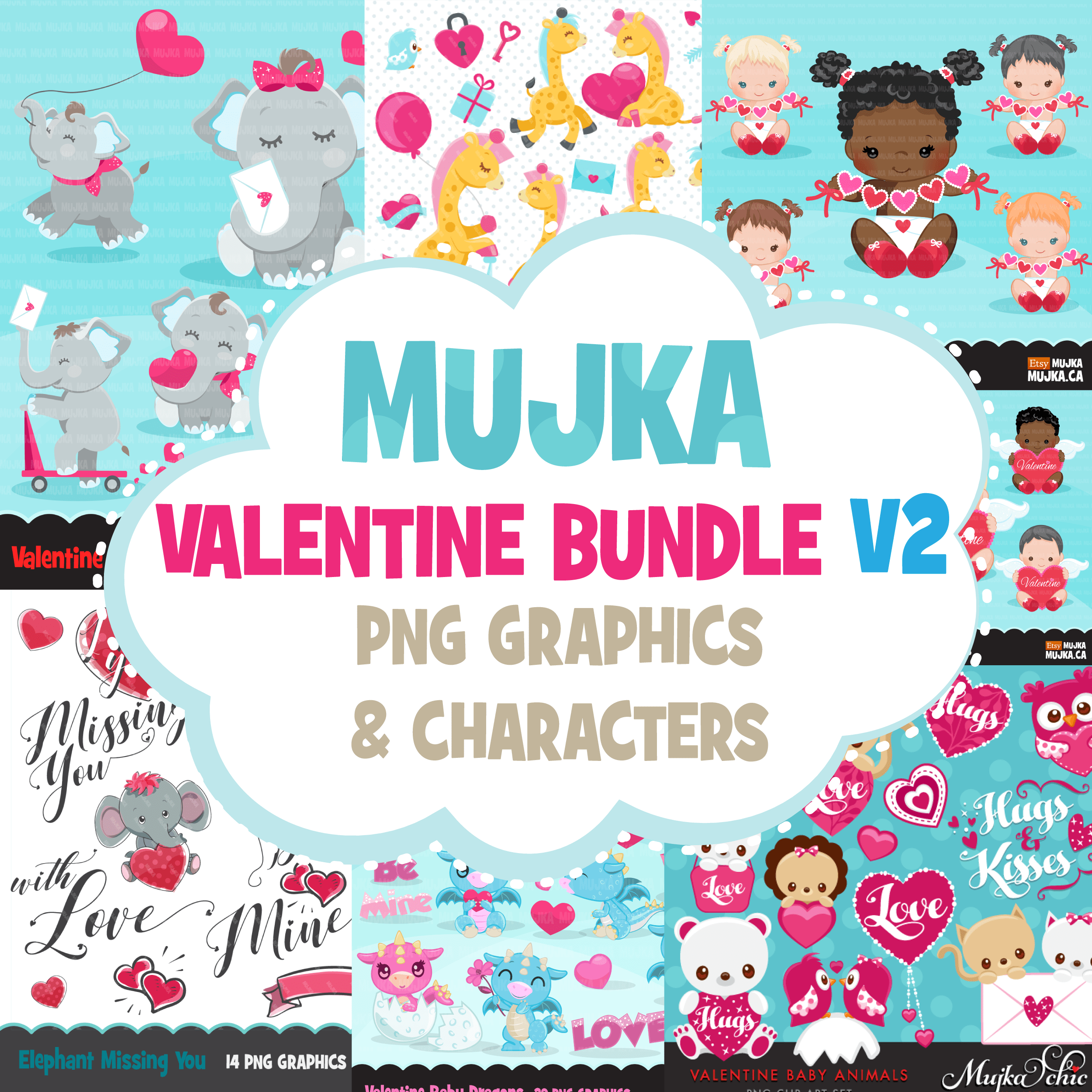 Download Valentine Clipart Design Bundle V2 Cute Celebration Graphics Boys An Mujka Cliparts