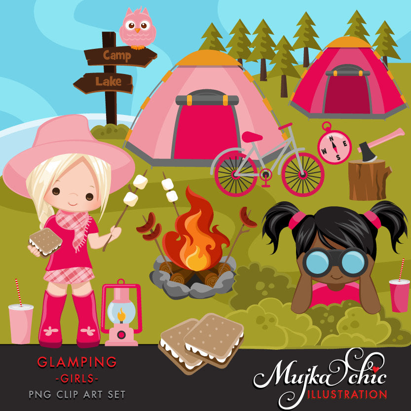 Glamping Clipart for Girls – MUJKA CLIPARTS