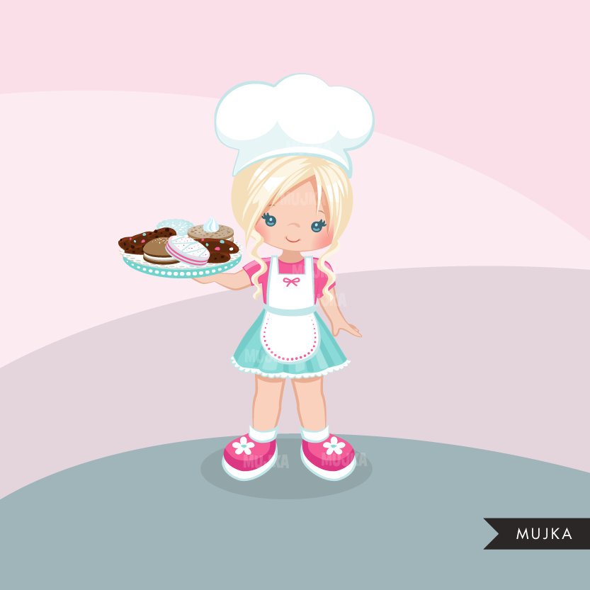 Cookie Pastry Chef Girl Clipart – MUJKA CLIPARTS