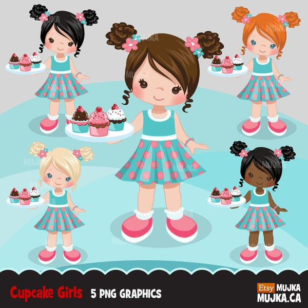 Cupcake girl chef clip art – MUJKA CLIPARTS