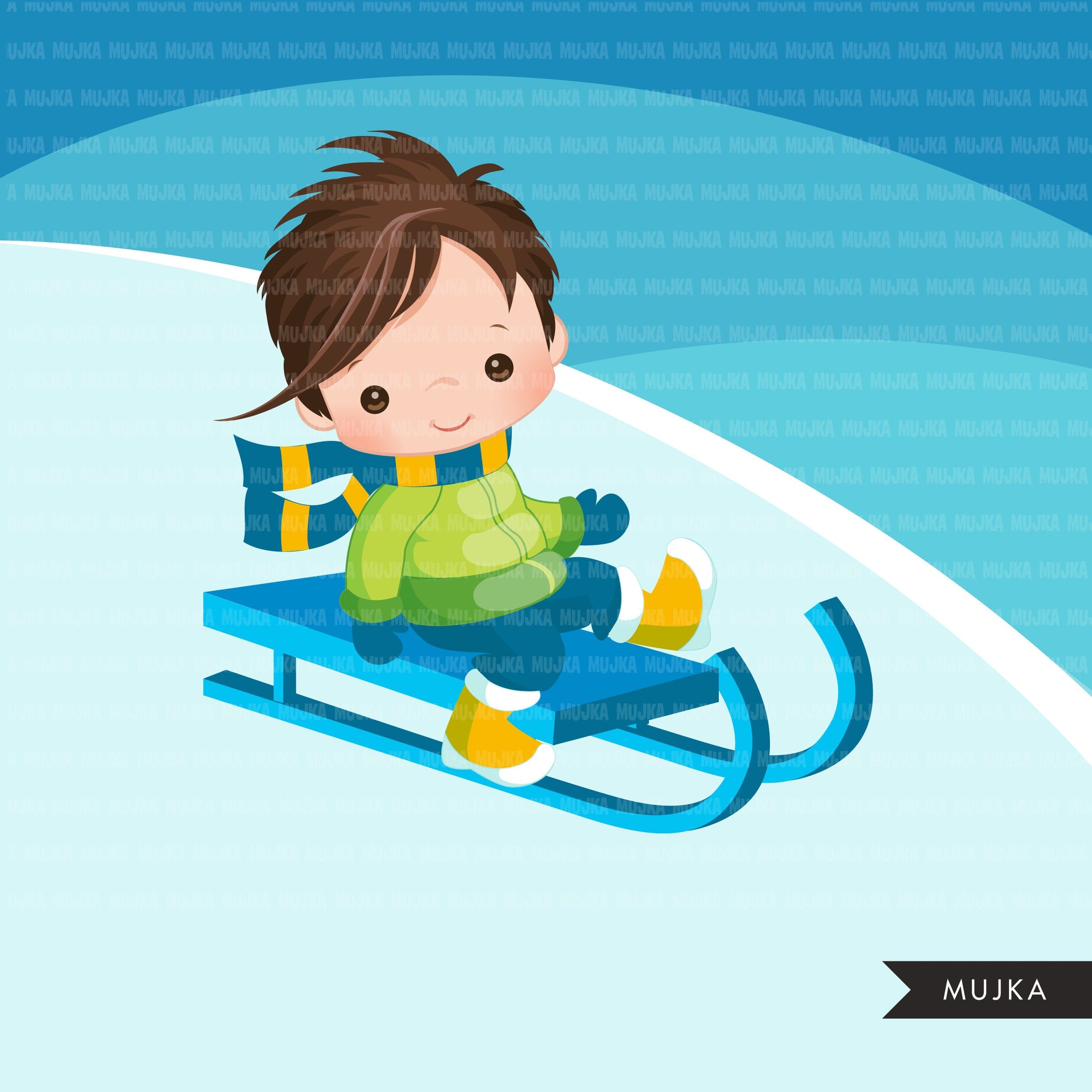 snow sliding clipart