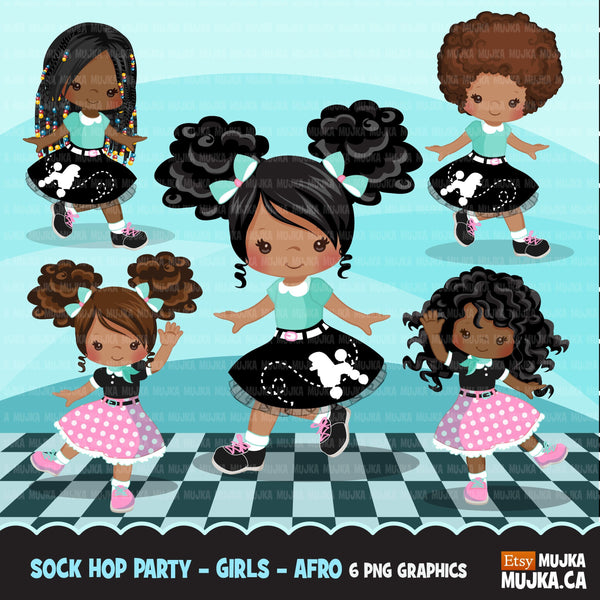 Sock Hop Party with black girl Clipart – MUJKA CLIPARTS