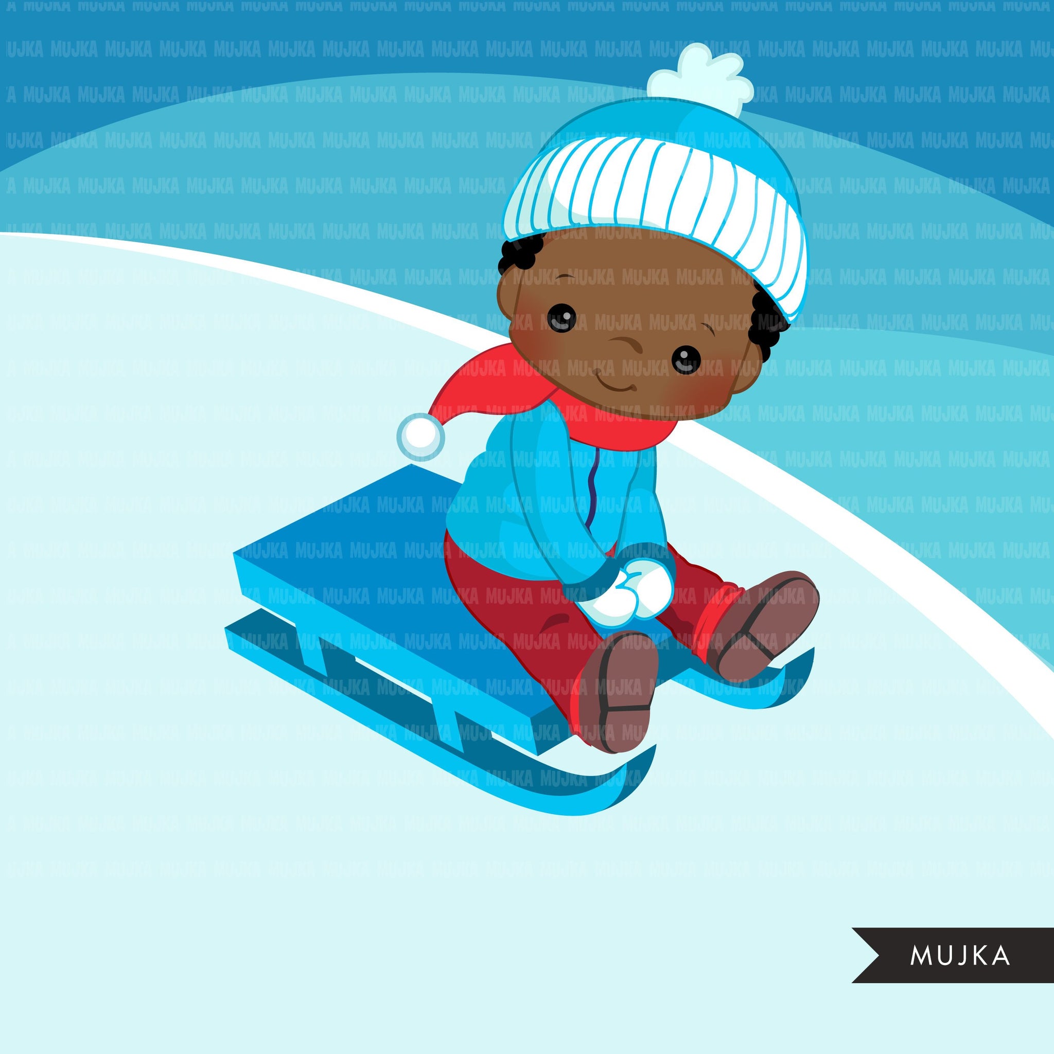 snow sliding clipart