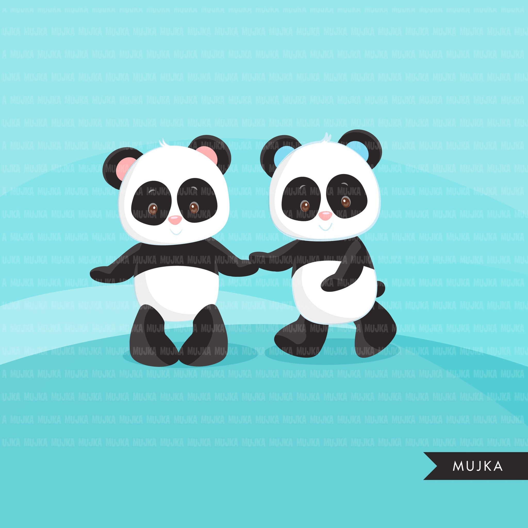 Baby Panda Clipart Cute Panda Animal Graphics Mujka Cliparts