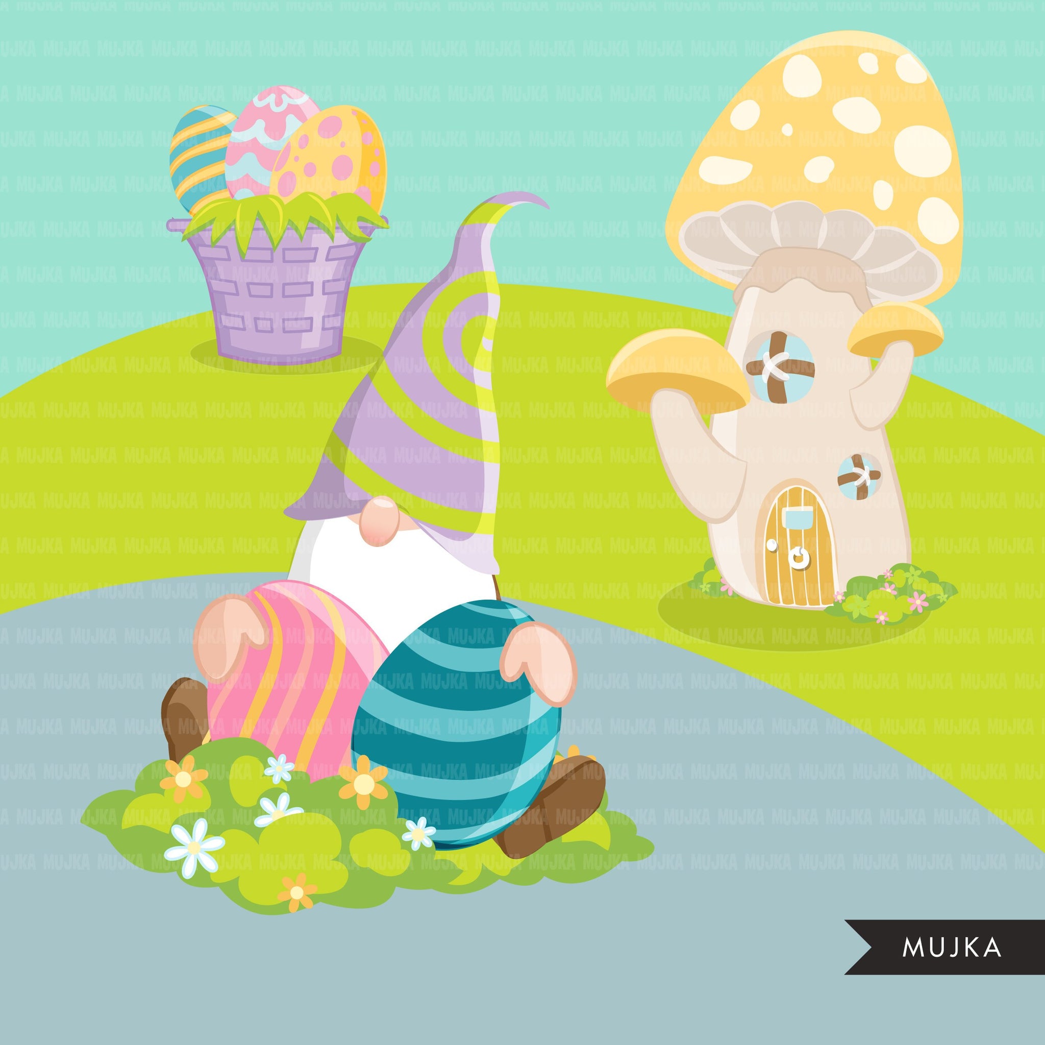 Download Easter gnome elements Clipart - MUJKA CLIPARTS