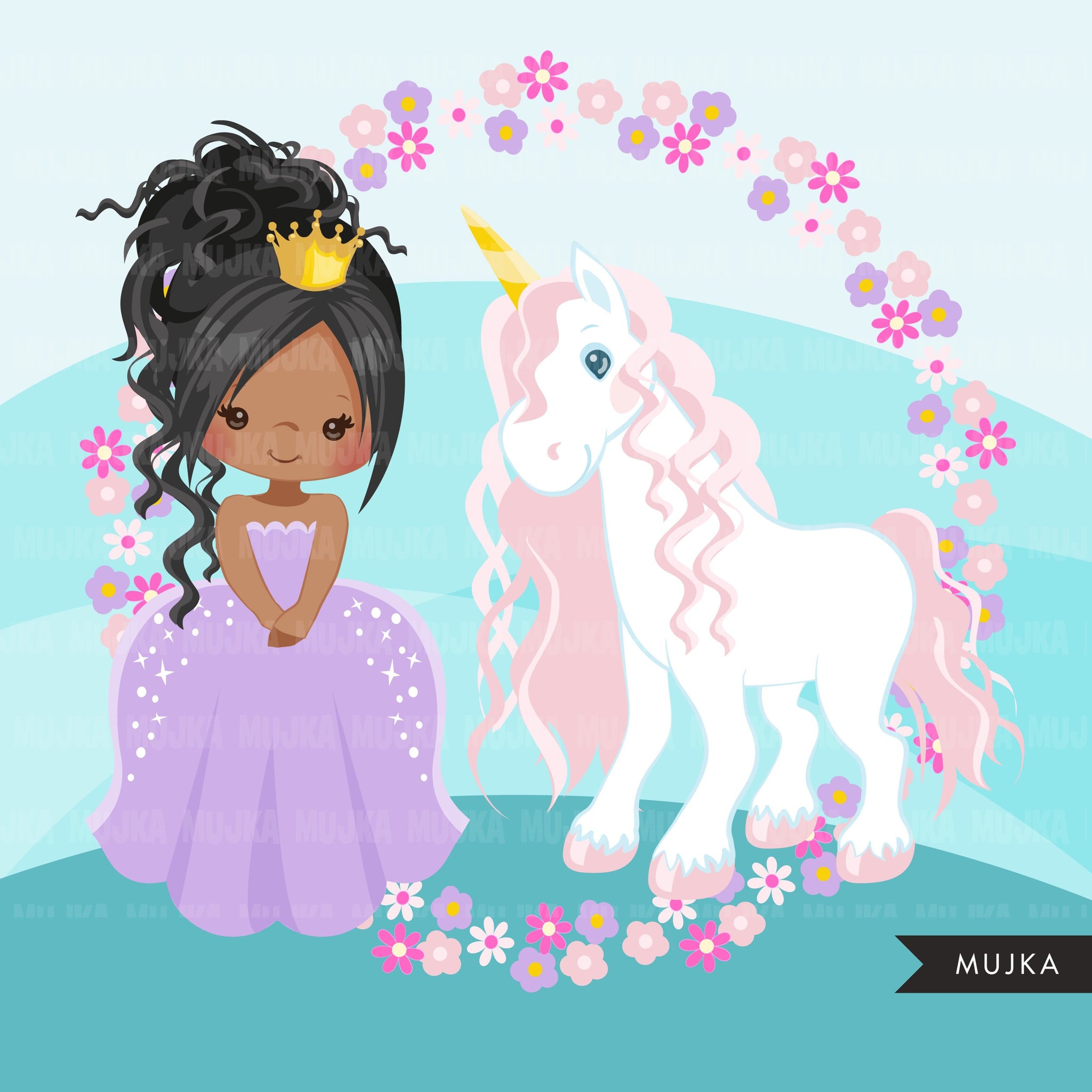 unicorn princess clipart