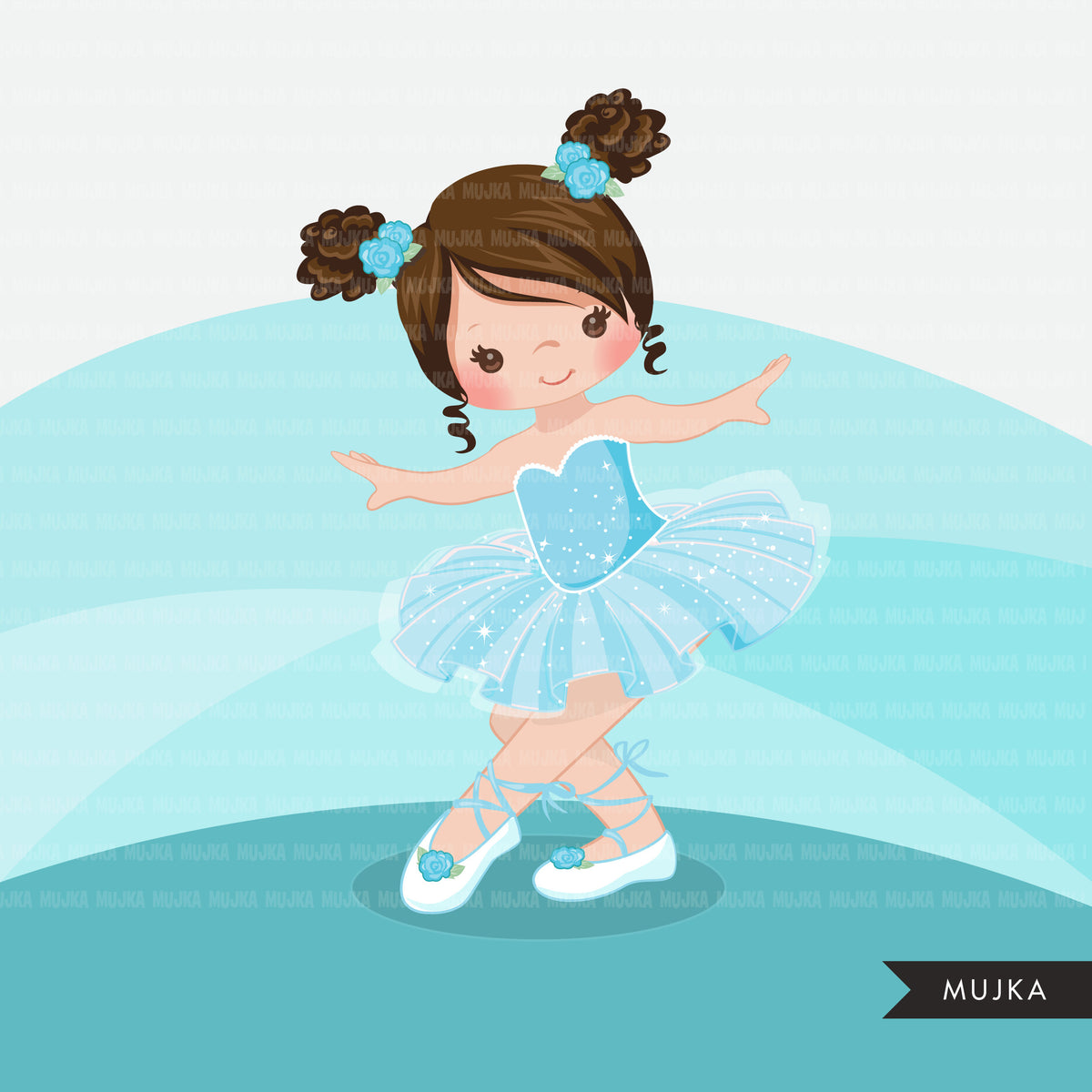 Ballerina Clipart Blue Tutu Dancers Girls Mujka Cliparts