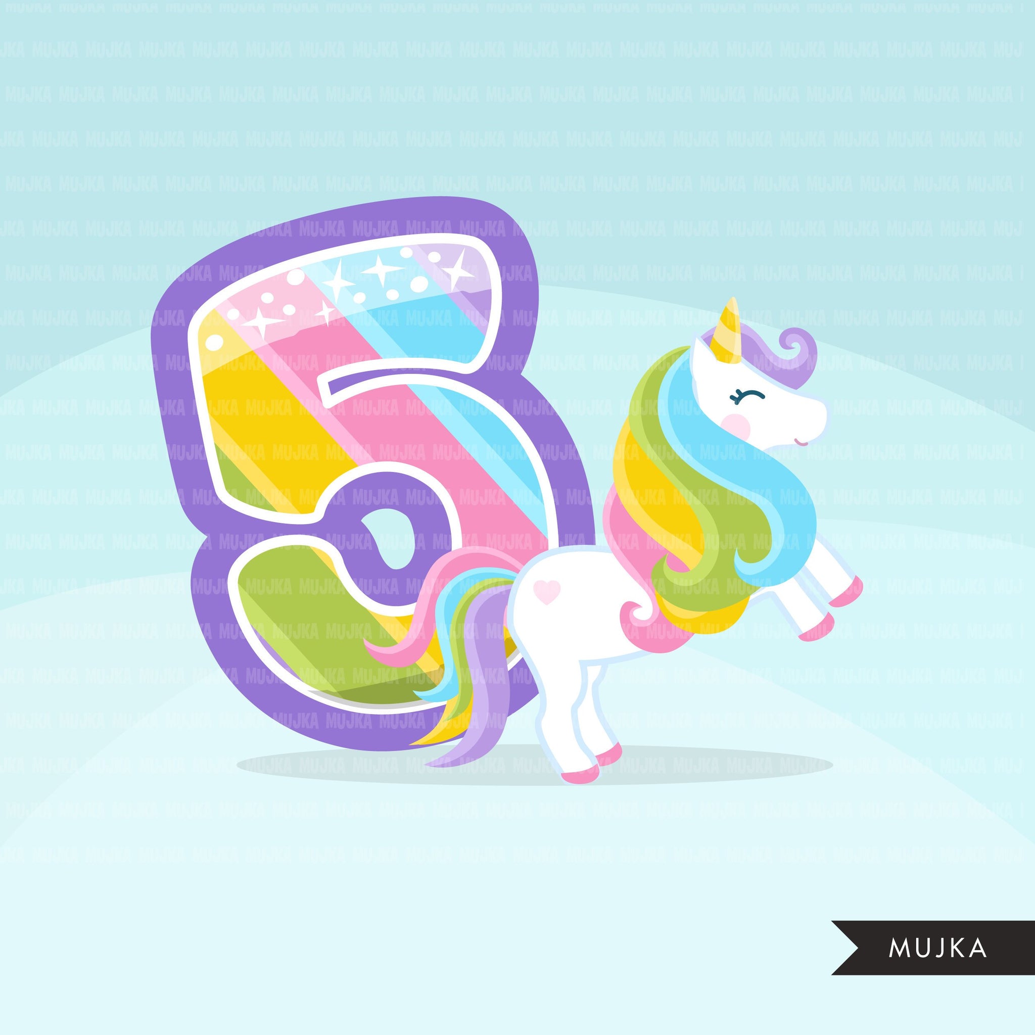unicorn numbers clipart rainbow unicorns with birthday numbers summer