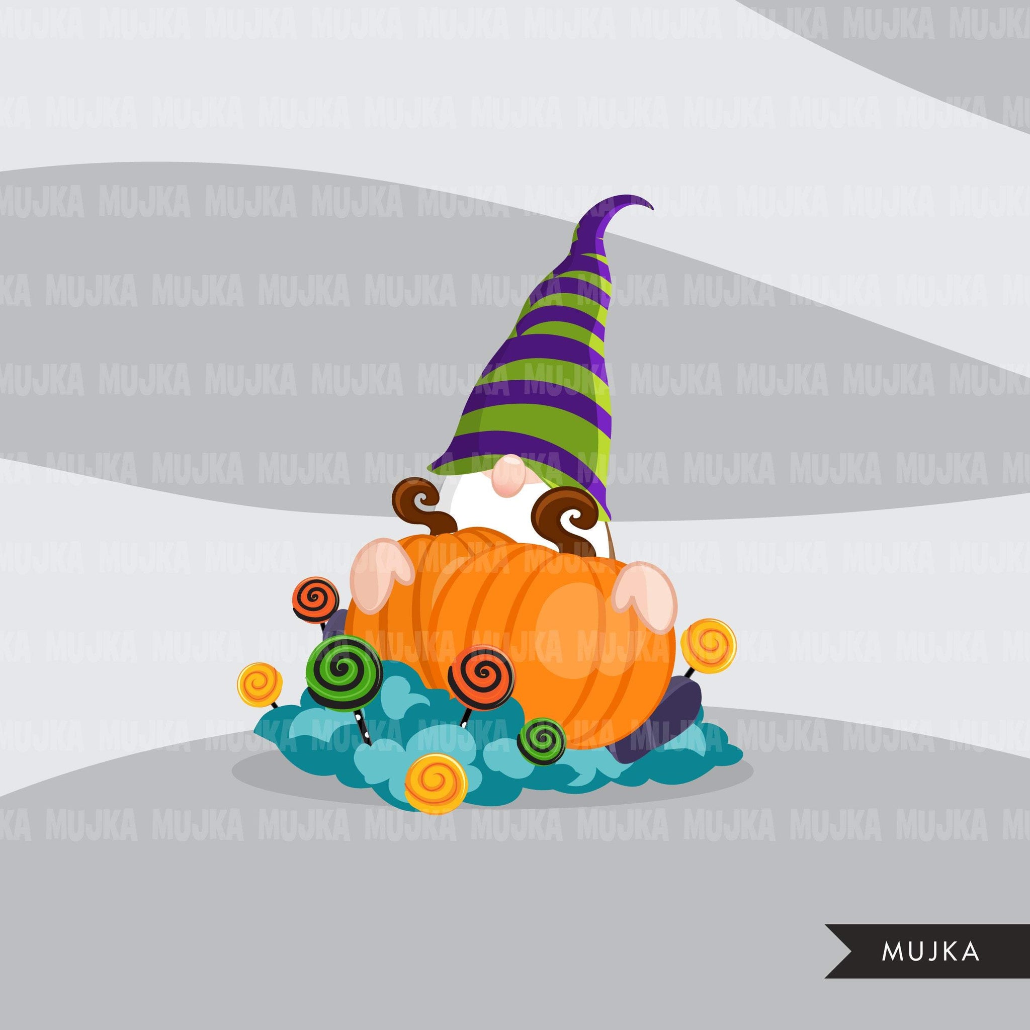 Download Thanksgiving Gnomes Clipart Halloween Gnomes Clipart Png Cute Halloween Clip Art Set Etsy