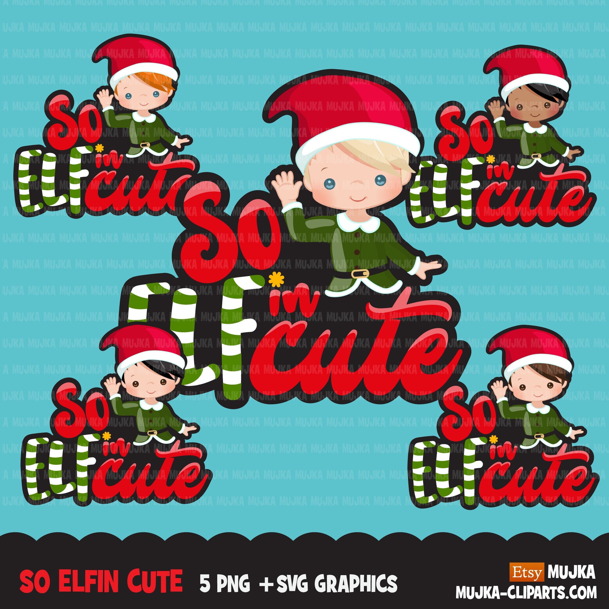 Christmas Svg Png Digital So Elfin Cute Htv Sublimation