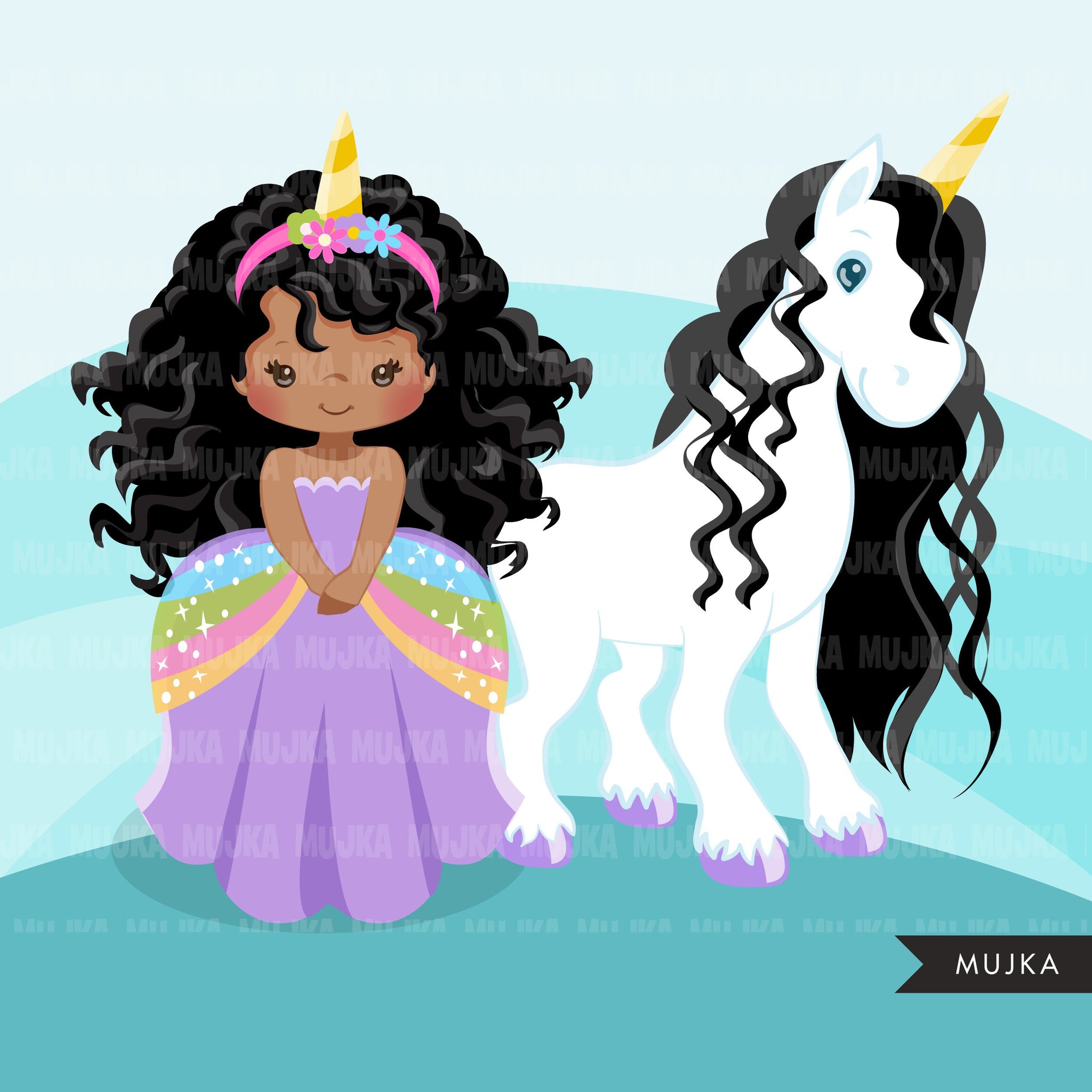 unicorn princess clipart