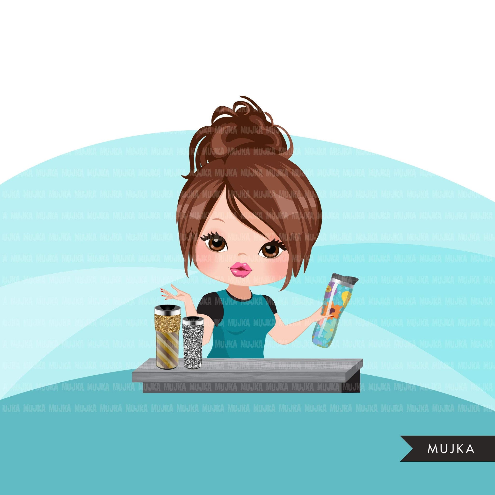 Download Boss Woman Tumbler Designer Avatar Clipart With Glitter Tumblers Prin Mujka Cliparts