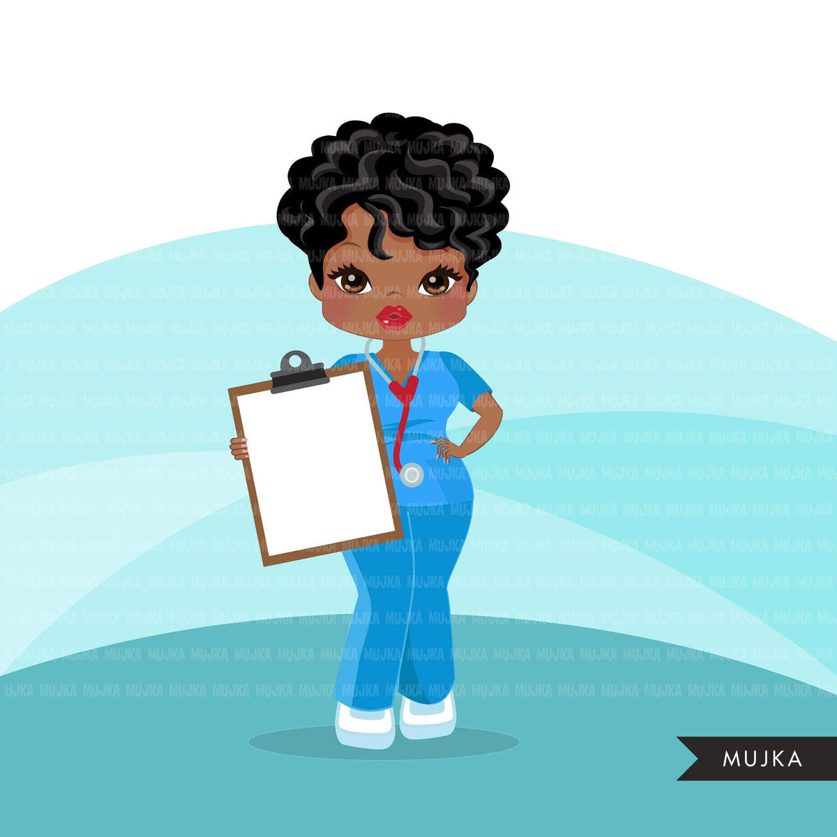 Black Nurse Clipart With Scrubs African American Graphics Print And C Mujka Cliparts 