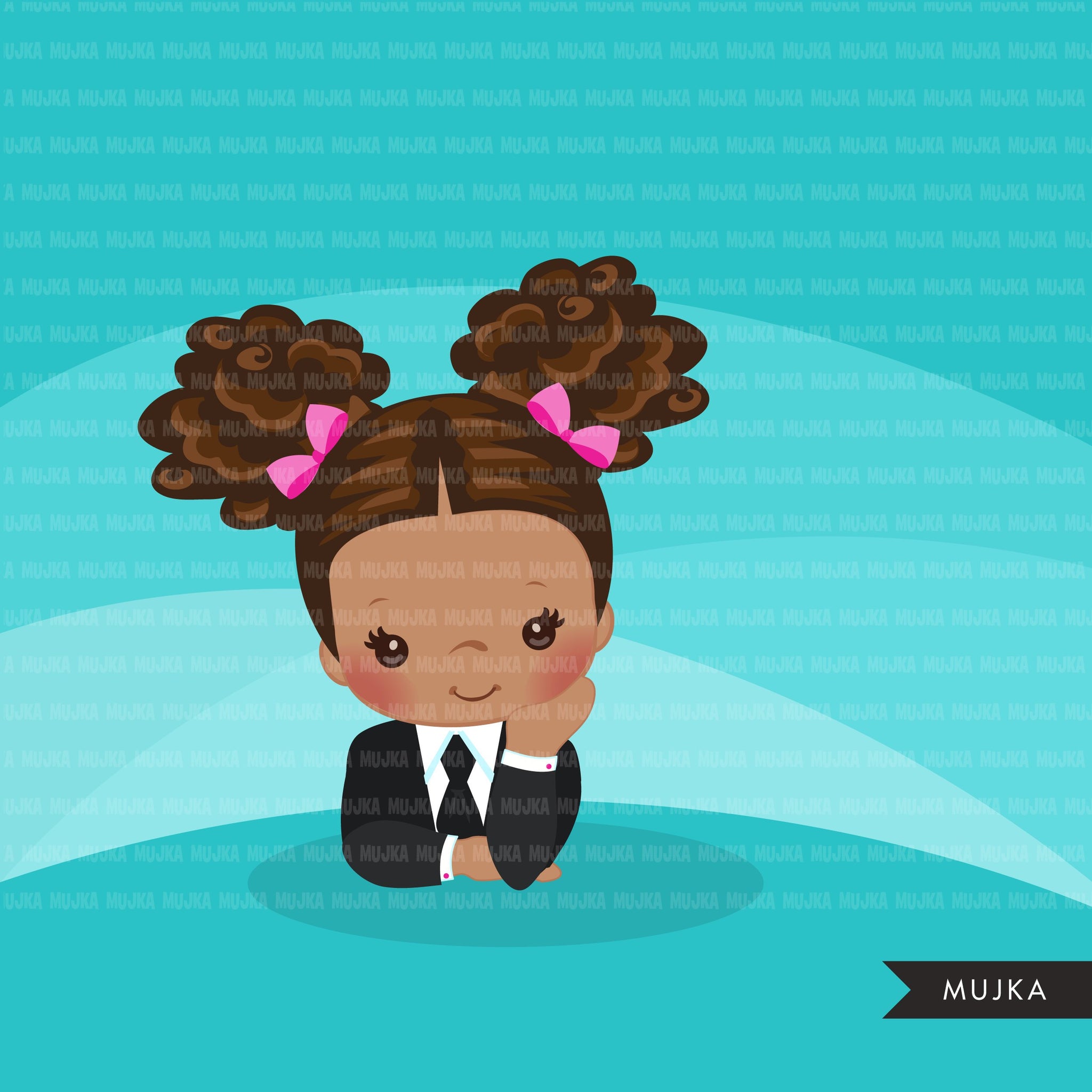 Download Black Boss Baby Clipart Toddler With Business Suit Graphics Afro Cur Mujka Cliparts