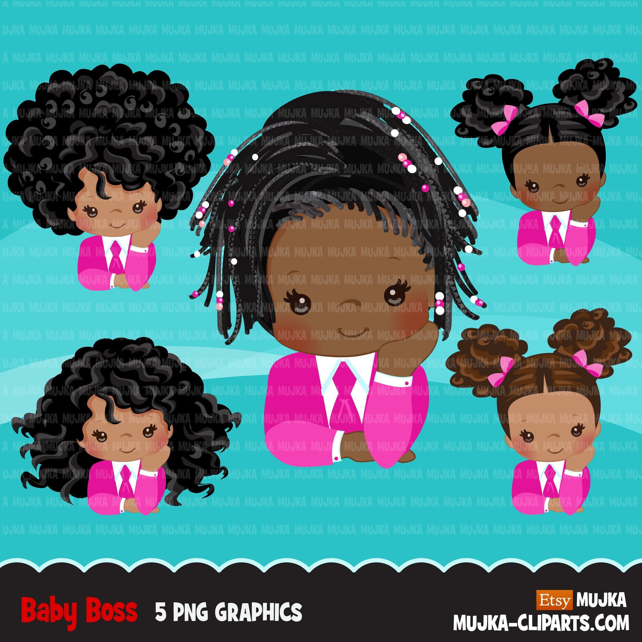 Download Black Boss Baby Clipart Toddler With Pink Business Suit Graphics Afr Mujka Cliparts