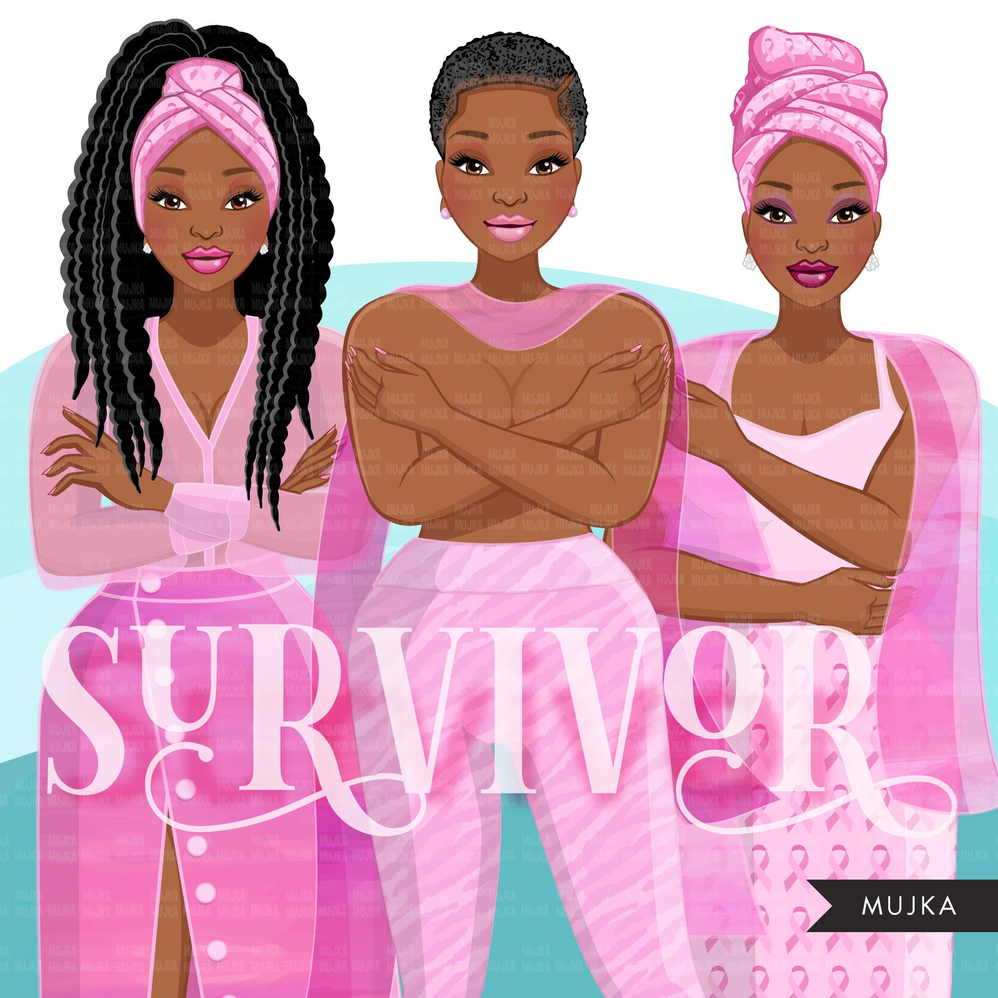 Download Breast Cancer Clipart Black Woman Graphics Survivor Pink Ribbon Su Mujka Cliparts