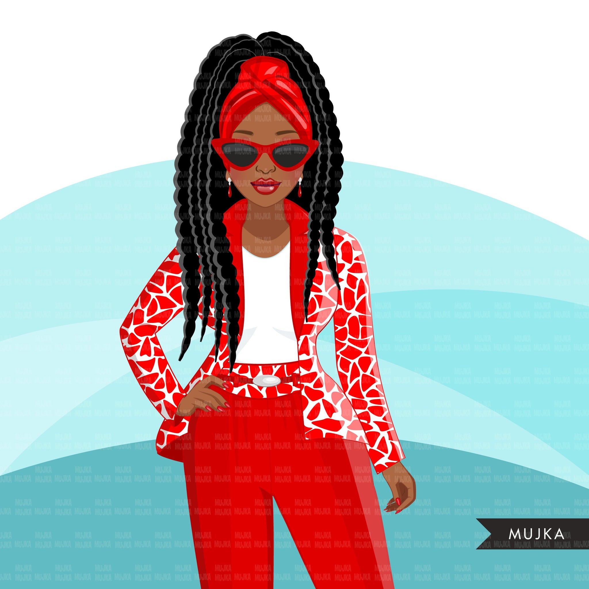 Download Fashion Clipart Black Woman White And Red Dress Sisters Friends Si Mujka Cliparts