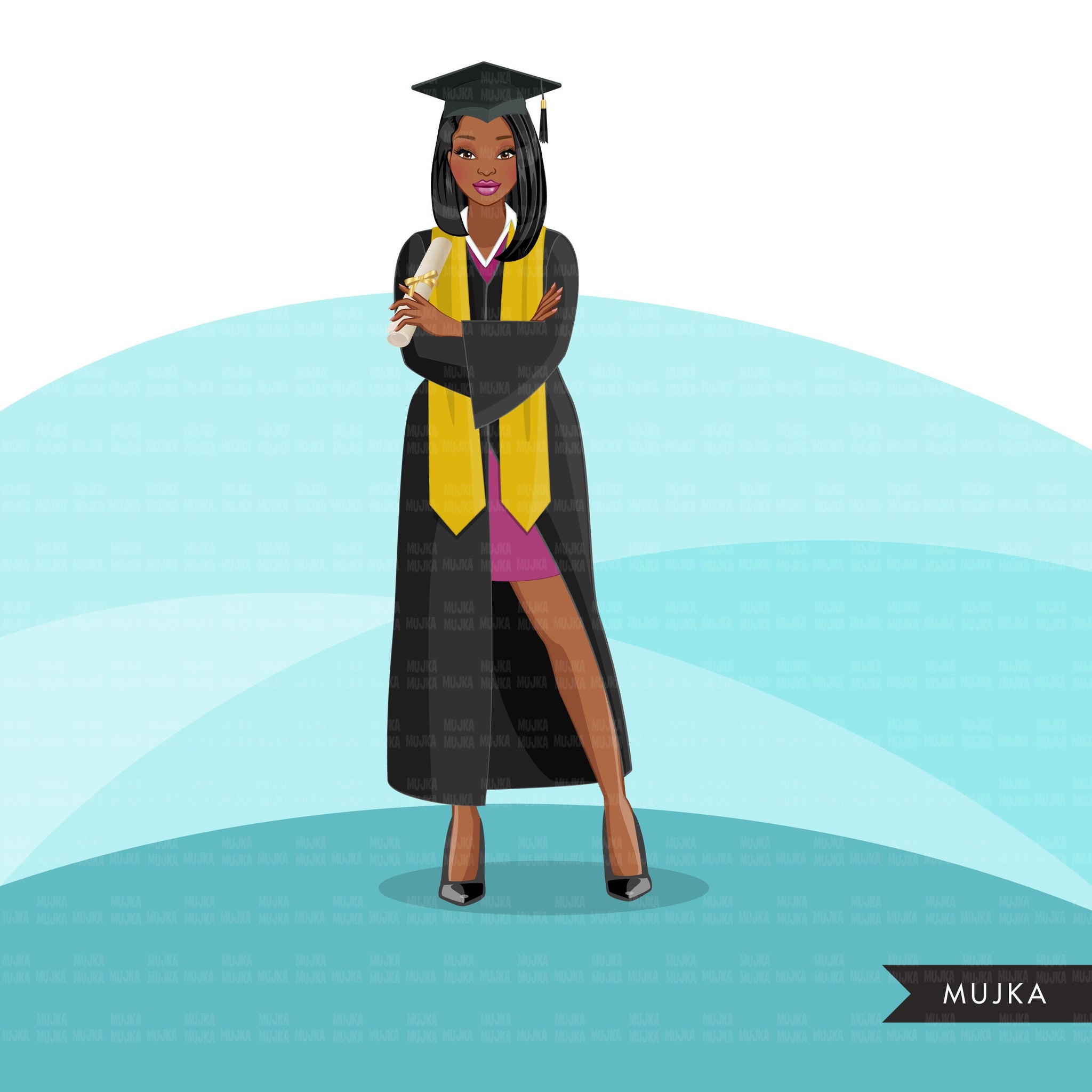Download Graduation Clipart Graduates 2021 Grads Friends Black Woman Graduat Mujka Cliparts
