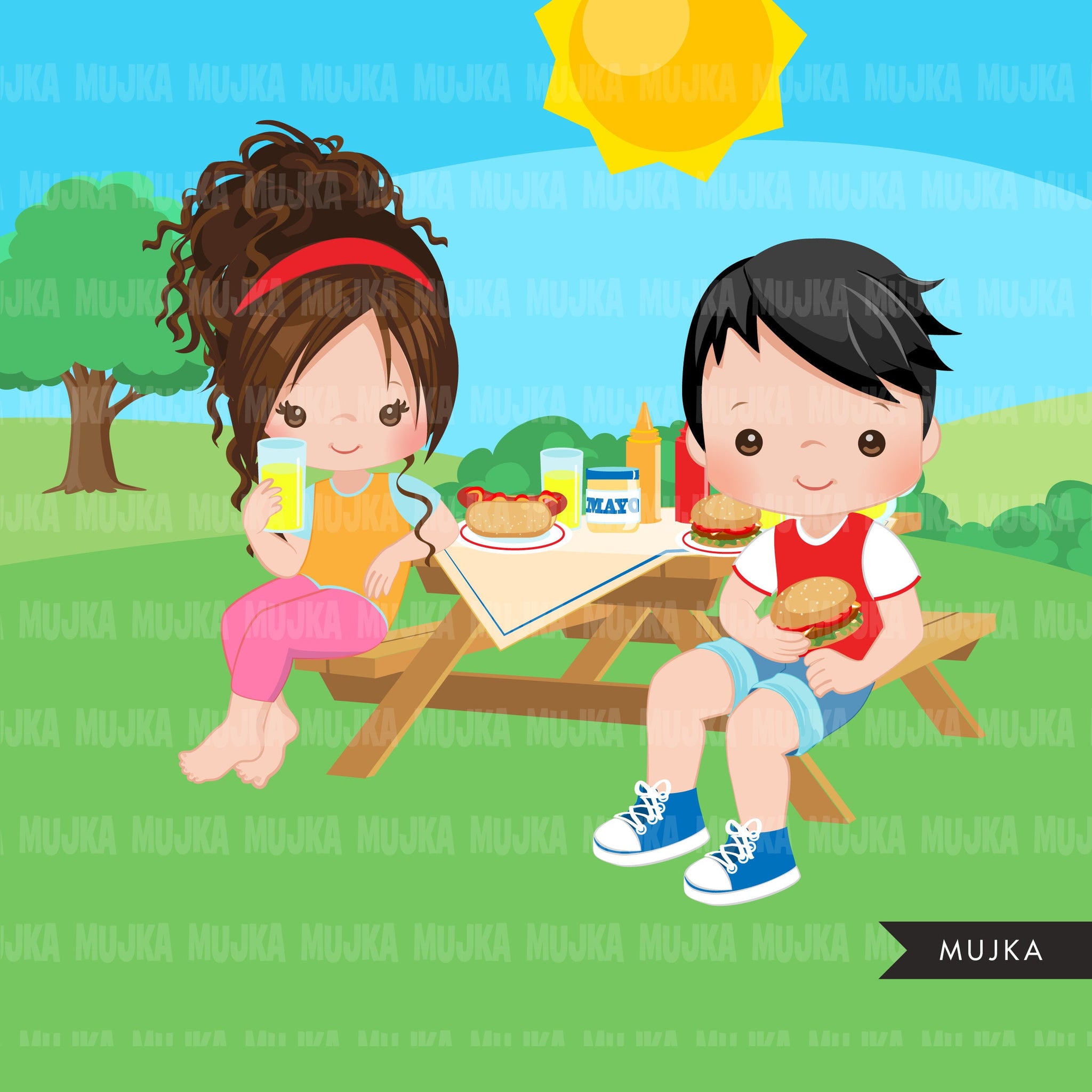 bbq picnic summertime clipart