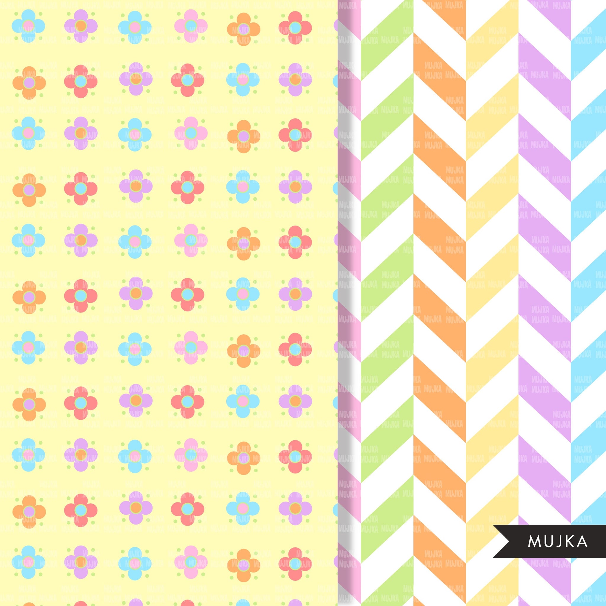 Rainbow Digital papers, seamless pastel rainbow pattern, digital paper –  MUJKA CLIPARTS