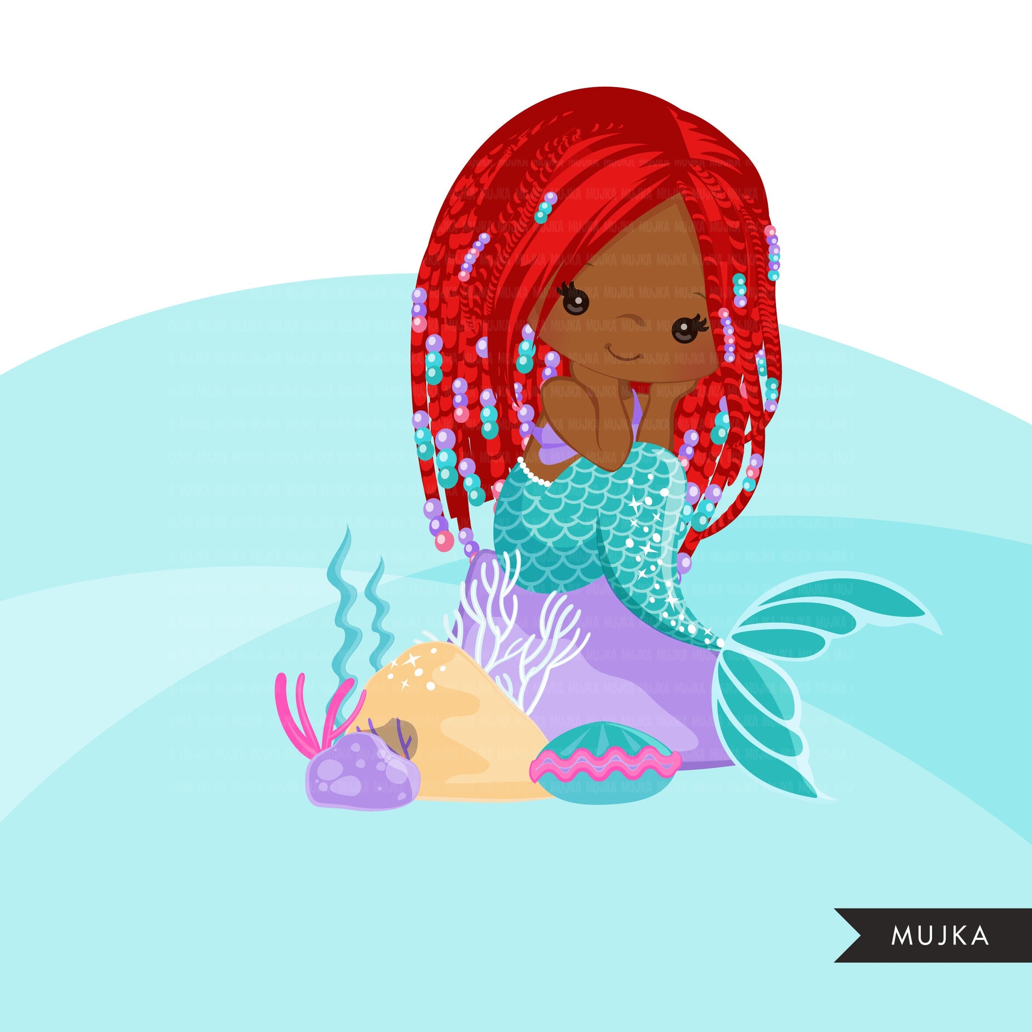 Little Mermaid clipart, mermaid PNG, mermaid sublimation graphics, bla ...
