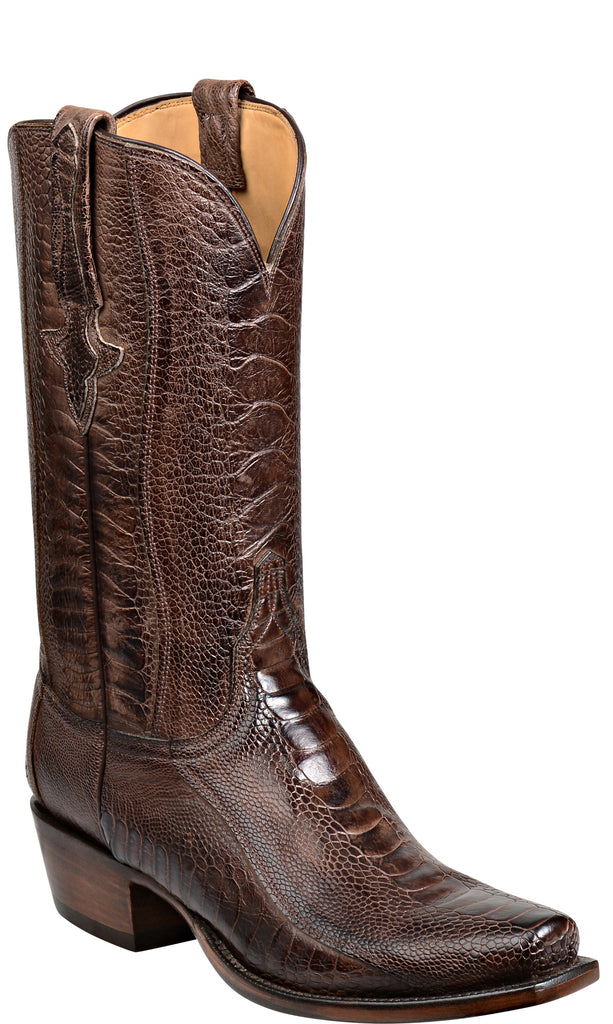 chocolate ostrich boots