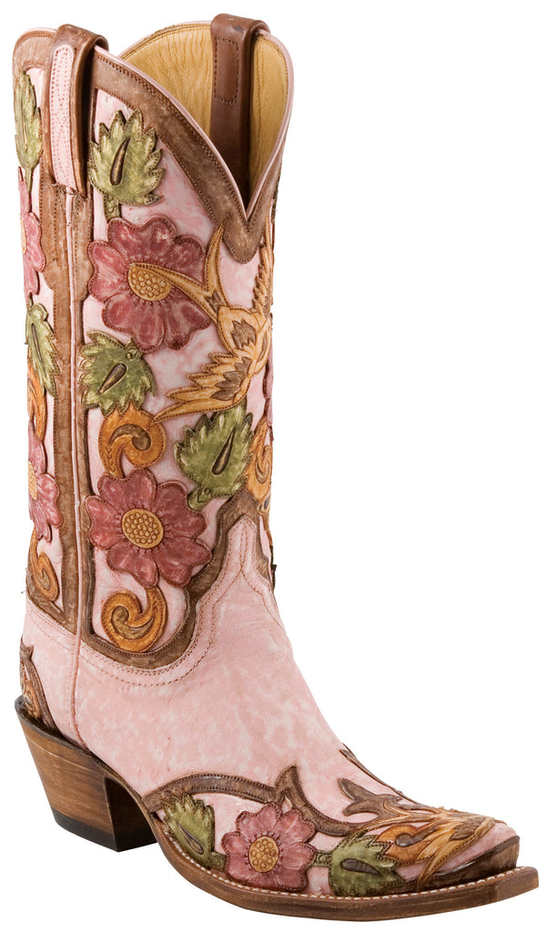 pink lucchese boots