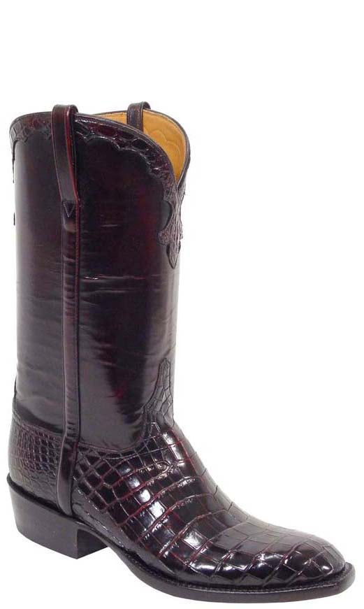 Lucchese L1258 Mens Black Cherry Nile 