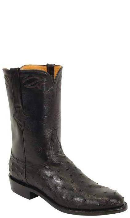 lucchese full quill ostrich roper boots