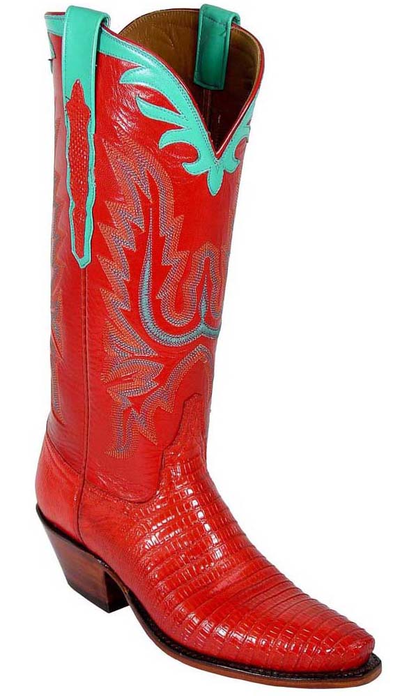 womans red boots