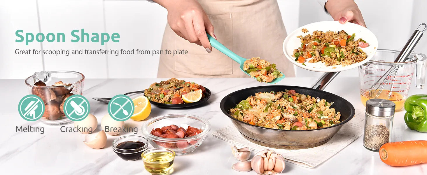 U-Taste Silicone Spoon Spatula Set 600ºF High Heat Resistant BPA