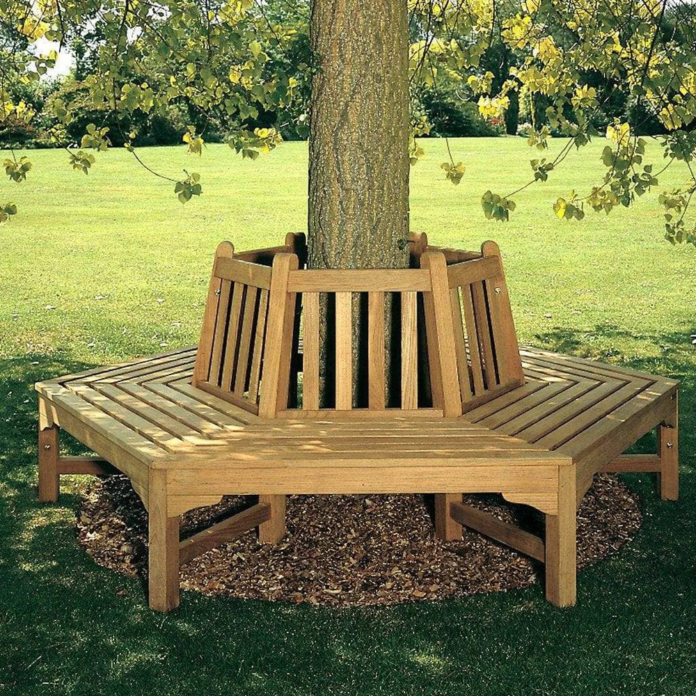 Barlow Tyrie Glenham Hexagonal Garden Tree Seat Half — Mid Ulster