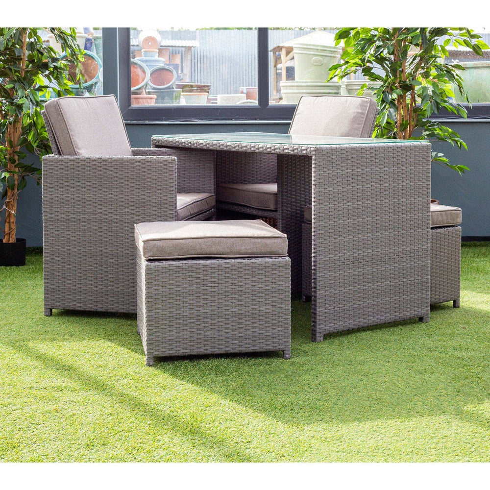 Alexander Rose Bespoke 2 Seater Rattan Cube Set in Grey (Ex-Display