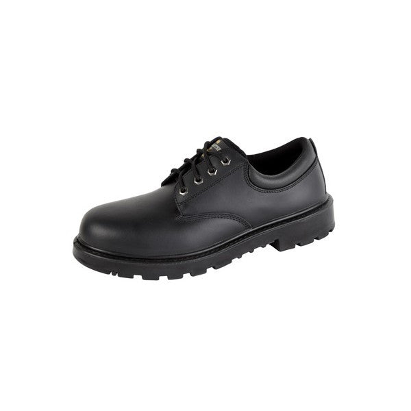 black leather safety shoes