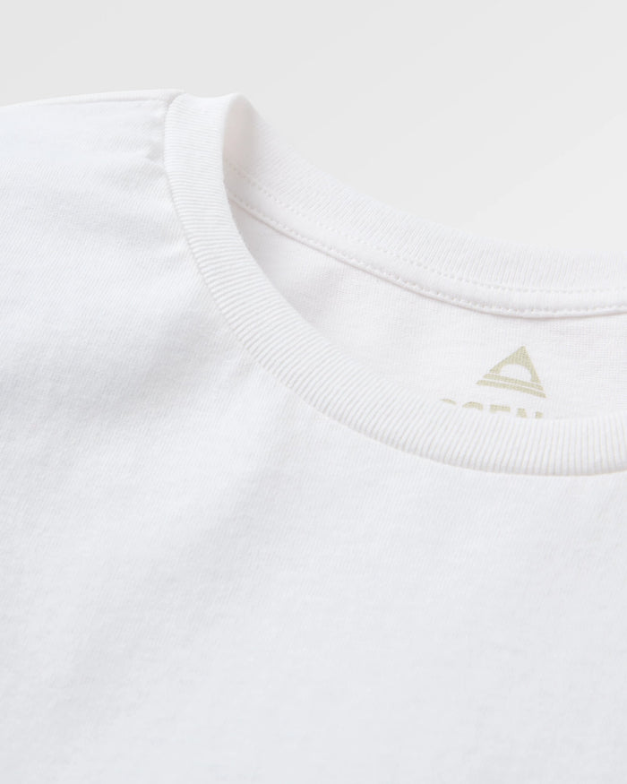 Easy Days Recycled Cotton T-Shirt - White - Flatlay