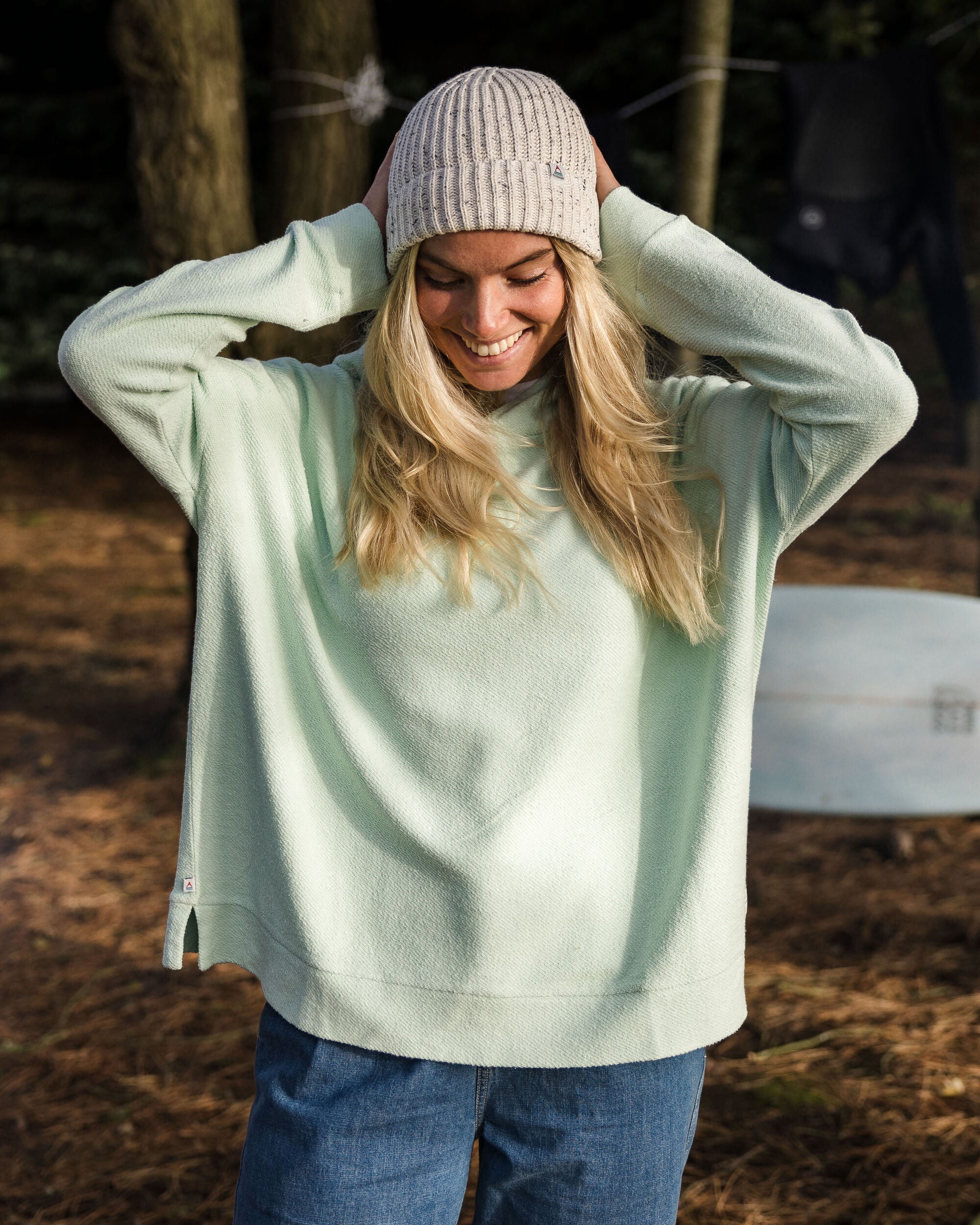 Clove Organic Cotton Textured Hoodie - Surf Spray