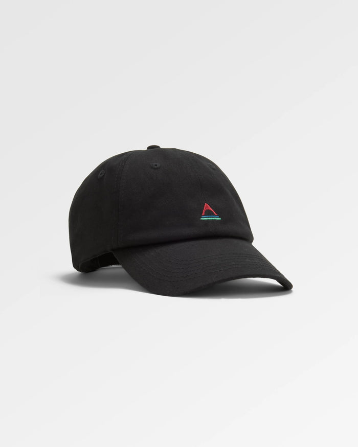 Classic Recycled Cotton 6 Panel Cap - Black - Flatlay