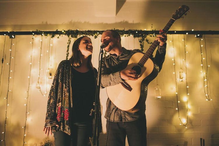 Sophie and Mike McCarthy singing at one of their gigs