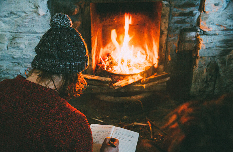 Winter in England warming by the fire