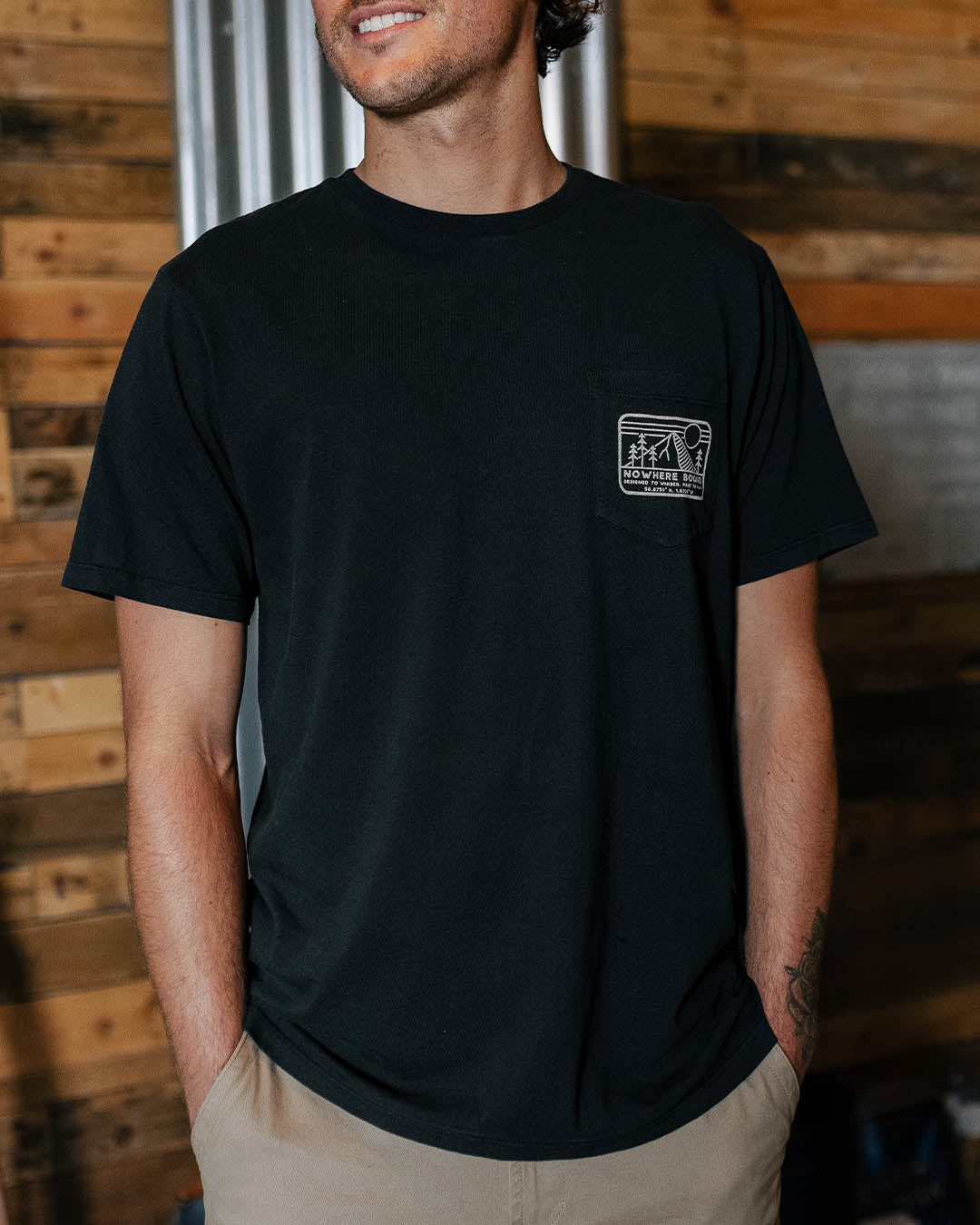 Nowhere Bound Pocket T-Shirt - Black