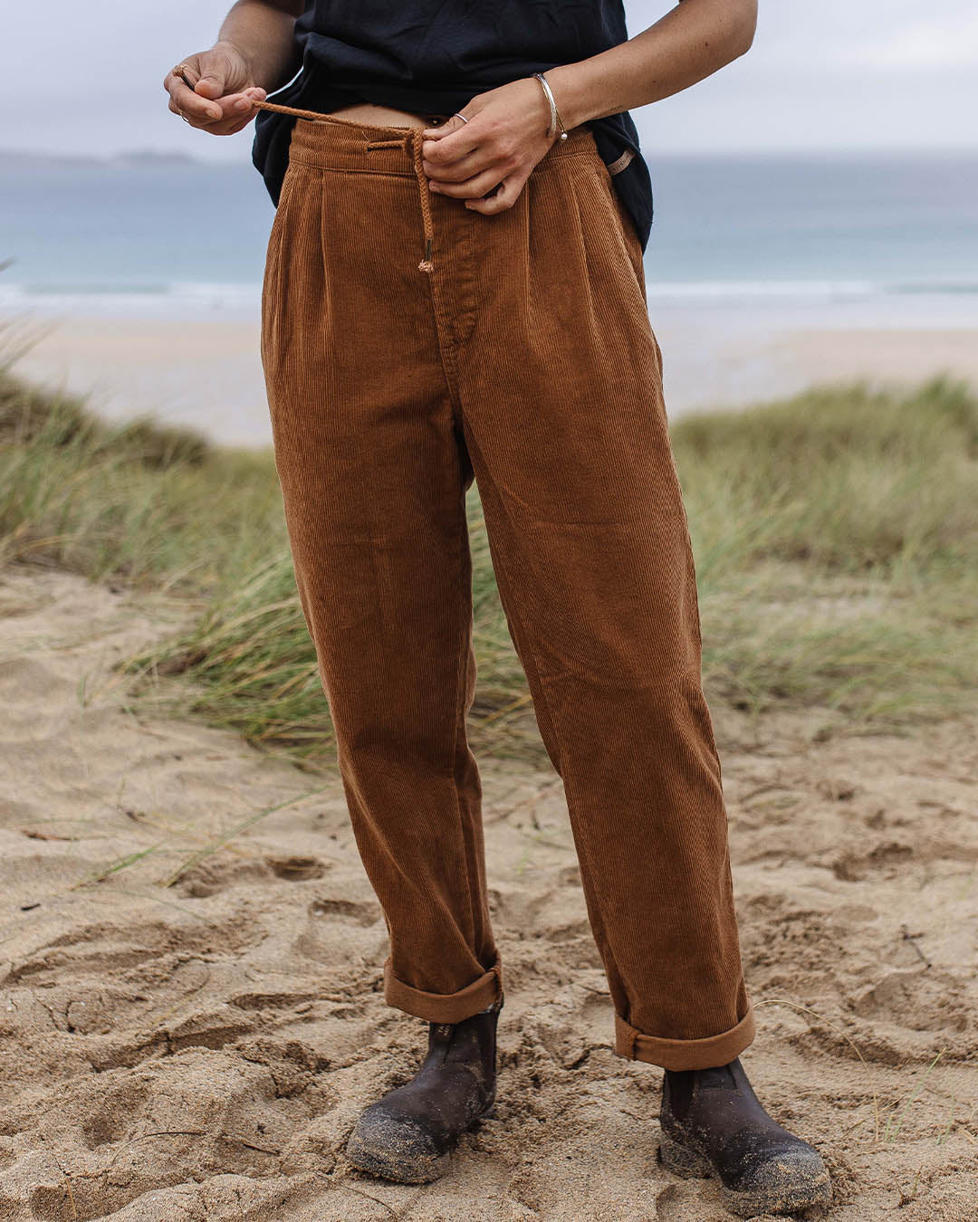 Compass Recycled Corduroy Trouser - Coconut