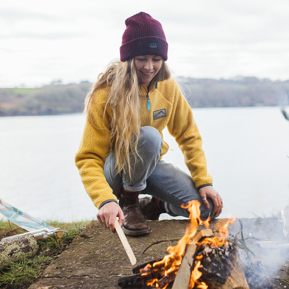 Maine Recycled Sherpa Fleece - Ochre Yellow