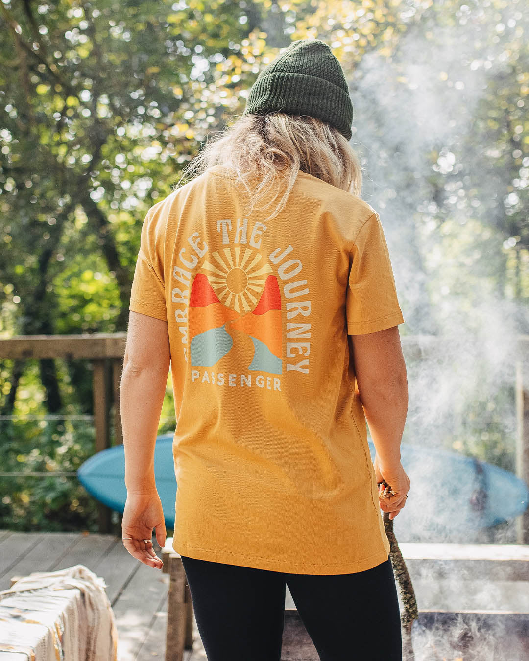 Embrace The Journey Oversized Recycled Cotton T-Shirt - Amber Gold