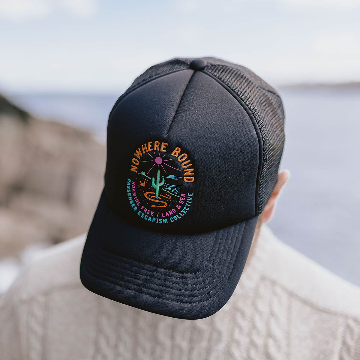 Land & Sea Snapback Trucker Cap - Black