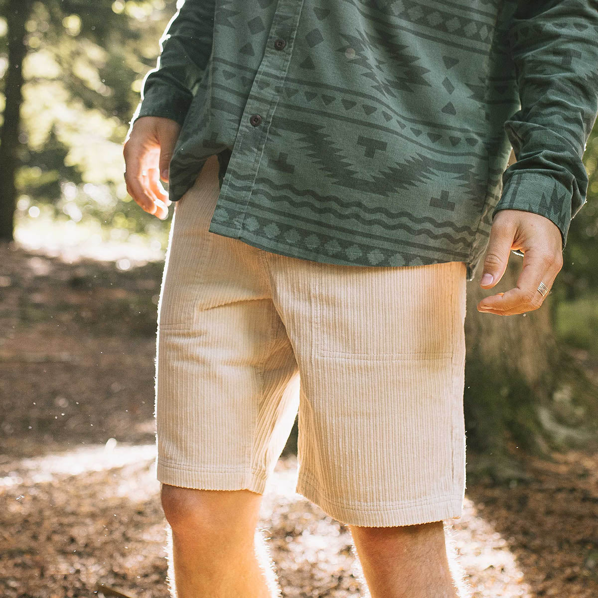 Pine Recycled Cotton Cord Shorts - Feather