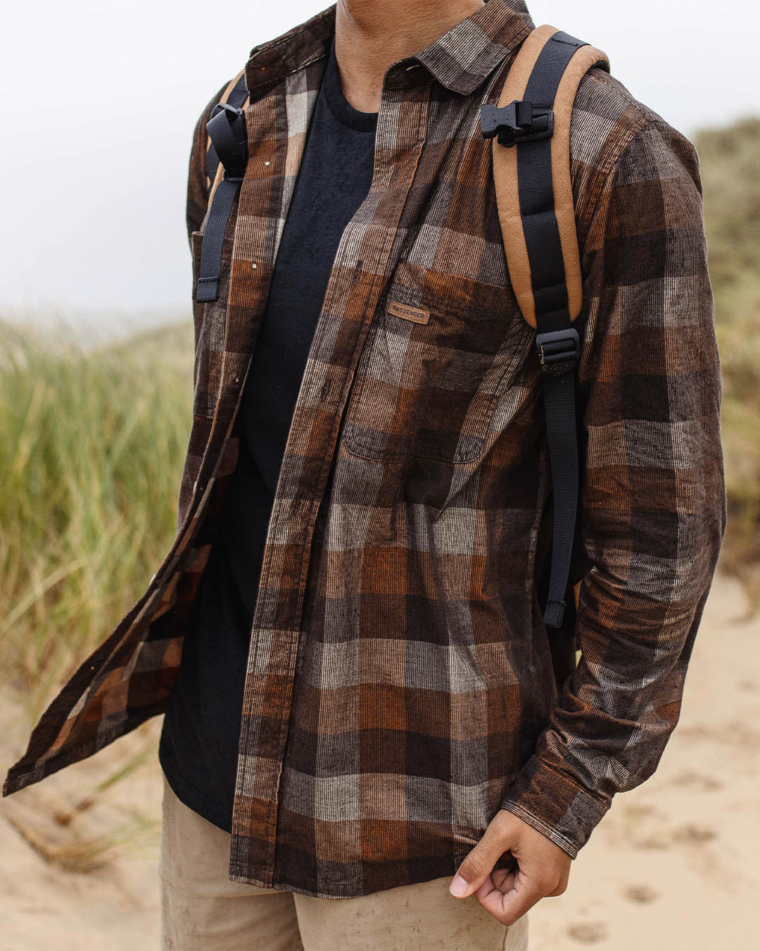 Backcountry Cord Check Shirt - Chinchilla Brown