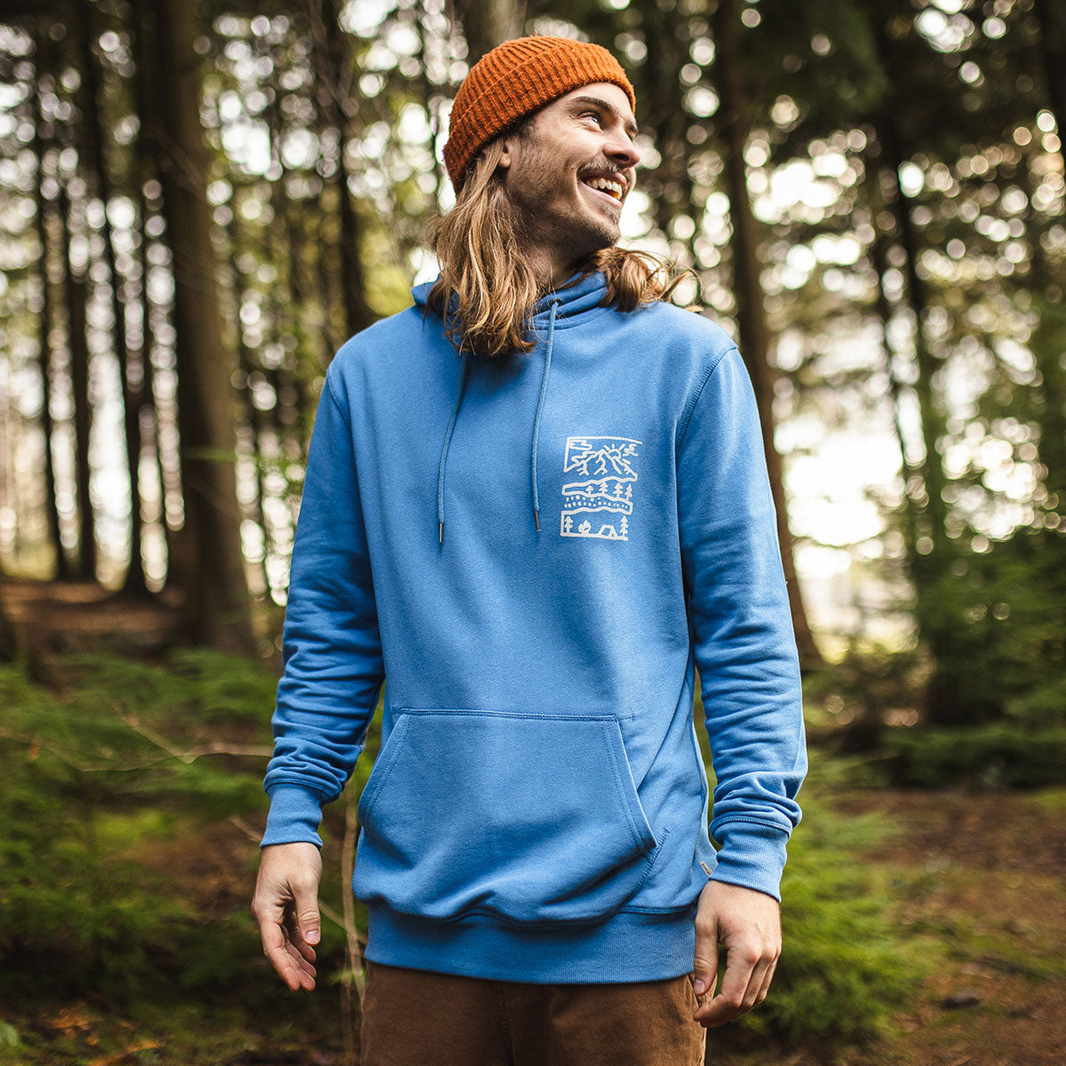 Nature Hemp Hoodie - Soft Cobalt