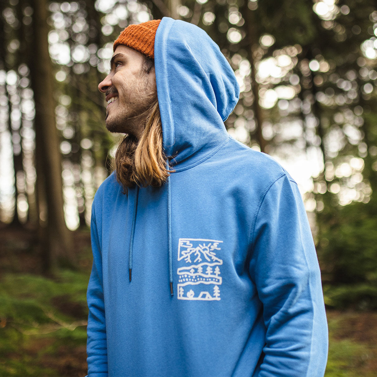 Nature Hemp Hoodie - Soft Cobalt